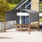Costway 10 x 12 FT Outdoor Retractable Pergola with Retractable Canopy Wood Looking Posts Beige/Gray